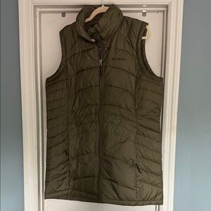 Columbia Stone Green Long Puffer Vest